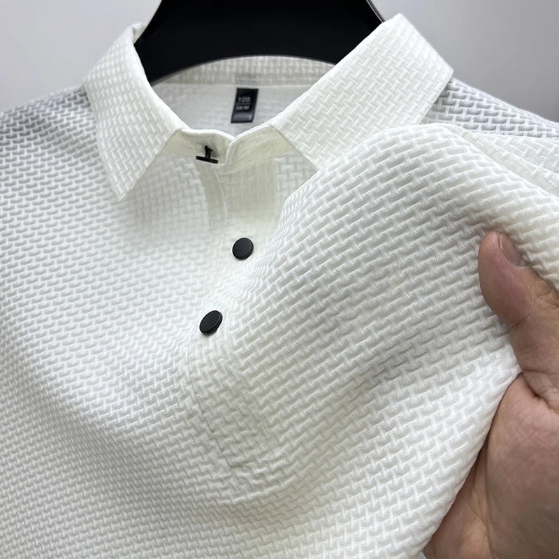 Short Sleeved Silk Knitted Shirt